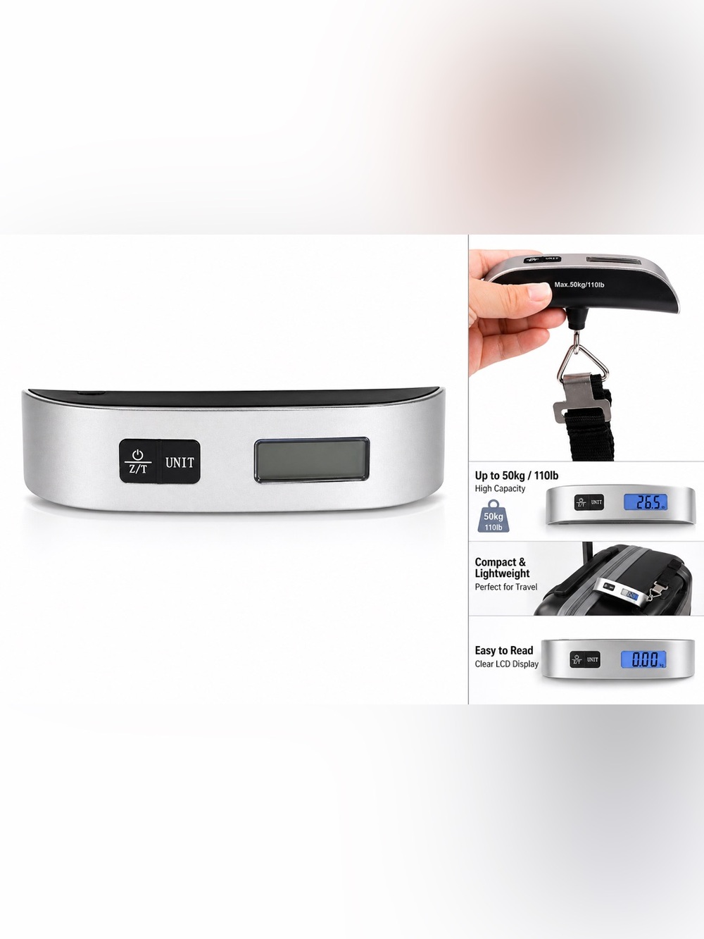 Digital Luggage Scale – Silver